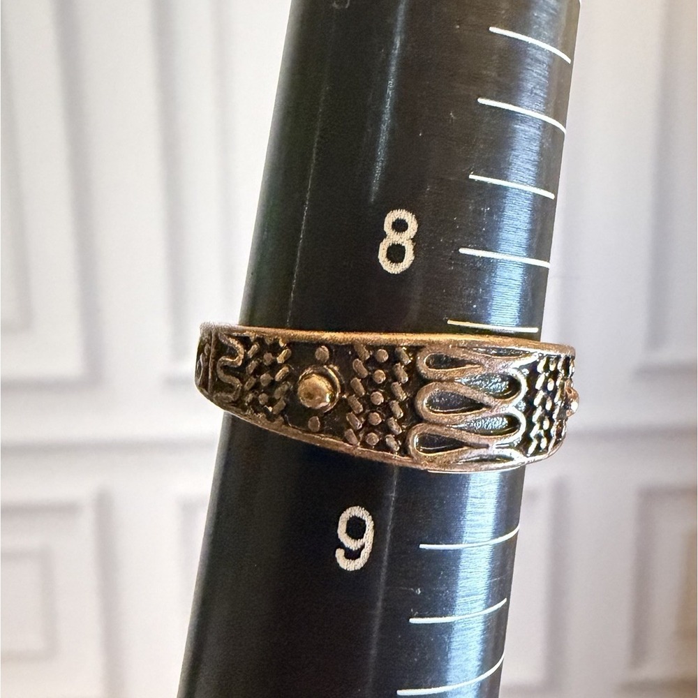 Rare! Vintage Viking Copper Repousse Band Ring Sz 8.5 Fashion Replica Celtic